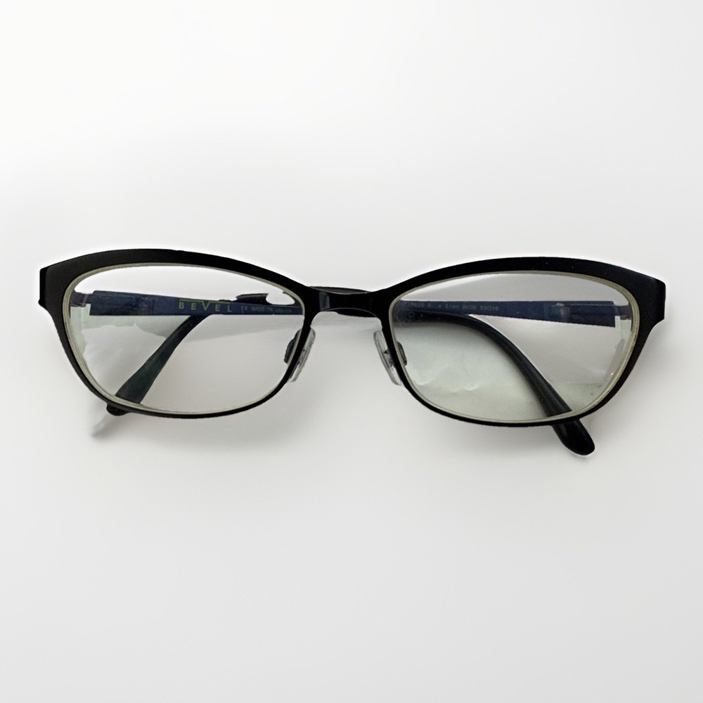 Bevel Blue /Black Eyeglasses -Frames Only-Unisex Black Blue  - Vintage- Retro